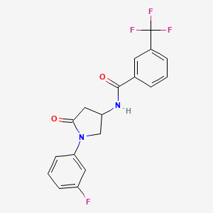 molecular formula C18H14F4N2O2 B2800943 N-(1-(3-氟苯基)-5-氧代吡咯啉-3-基)-3-(三氟甲基)苯甲酰胺 CAS No. 905661-15-6