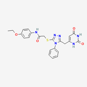 molecular formula C23H22N6O4S B2800947 2-((5-((2,6-二氧代-1,2,3,6-四氢嘧啶-4-基)甲基)-4-苯基-4H-1,2,4-三唑-3-基)硫基)-N-(4-乙氧苯基)乙酰胺 CAS No. 852046-80-1