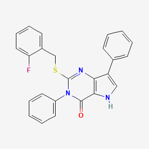 2-((2-fluorobenzyl)thio)-3,7-diphenyl-3H-pyrrolo[3,2-d]pyrimidin-4(5H)-one
