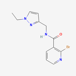 molecular formula C12H13BrN4O B2800951 2-Bromo-N-[(1-ethylpyrazol-3-yl)methyl]pyridine-3-carboxamide CAS No. 2411254-74-3