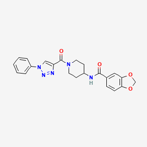 N-(1-(1-phenyl-1H-1,2,3-triazole-4-carbonyl)piperidin-4-yl)benzo[d][1,3]dioxole-5-carboxamide
