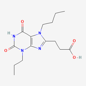 molecular formula C15H22N4O4 B2800961 3-(7-butyl-2,6-dioxo-3-propyl-2,3,6,7-tetrahydro-1H-purin-8-yl)propanoic acid CAS No. 743441-95-4