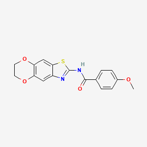 molecular formula C17H14N2O4S B2800963 N-(6,7-二氢-[1,4]二氧杂-2,3-噻二唑-2-基)-4-甲氧基苯甲酰胺 CAS No. 892854-79-4