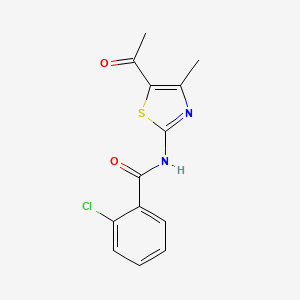 N-(5-acetyl-4-methyl-1,3-thiazol-2-yl)-2-chlorobenzamide