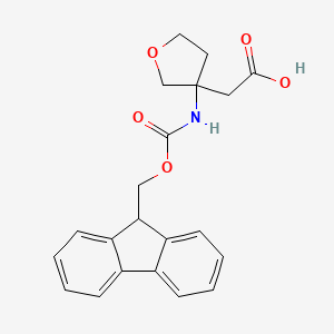 molecular formula C21H21NO5 B2800968 2-[3-({[(9H-芴-9-基)甲氧基]羰基}氨基)氧杂环戊-3-基]乙酸 CAS No. 1935458-78-8