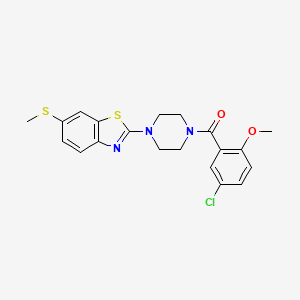 (5-Chloro-2-methoxyphenyl)(4-(6-(methylthio)benzo[d]thiazol-2-yl)piperazin-1-yl)methanone