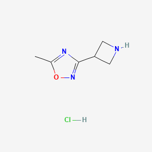 molecular formula C6H10ClN3O B2800971 3-Azetidin-3-yl-5-methyl-1,2,4-oxadiazole hydrochloride CAS No. 1309207-10-0
