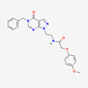 molecular formula C23H23N5O4 B2800972 N-(2-(5-benzyl-4-oxo-4,5-dihydro-1H-pyrazolo[3,4-d]pyrimidin-1-yl)ethyl)-2-(4-methoxyphenoxy)acetamide CAS No. 922027-11-0
