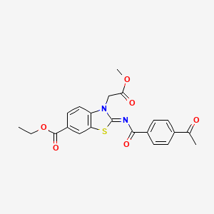 ethyl (2Z)-2-[(4-acetylbenzoyl)imino]-3-(2-methoxy-2-oxoethyl)-2,3-dihydro-1,3-benzothiazole-6-carboxylate