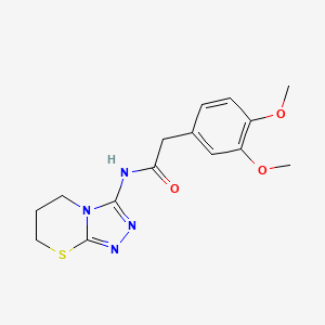 molecular formula C15H18N4O3S B2800987 N-(6,7-dihydro-5H-[1,2,4]triazolo[3,4-b][1,3]thiazin-3-yl)-2-(3,4-dimethoxyphenyl)acetamide CAS No. 946351-84-4