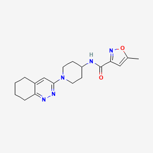 molecular formula C18H23N5O2 B2800988 5-methyl-N-(1-(5,6,7,8-tetrahydrocinnolin-3-yl)piperidin-4-yl)isoxazole-3-carboxamide CAS No. 2034410-83-6