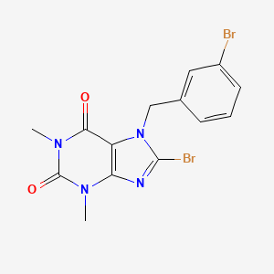 molecular formula C14H12Br2N4O2 B2800995 8-bromo-7-(3-bromobenzyl)-1,3-dimethyl-1H-purine-2,6(3H,7H)-dione CAS No. 304878-07-7
