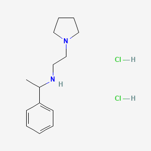 molecular formula C14H24Cl2N2 B2800999 1-Phenyl-N-(2-pyrrolidin-1-ylethyl)ethanamine;dihydrochloride CAS No. 2551115-51-4