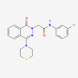 molecular formula C20H19ClN4O2S B2801001 2-methyl-5-(2-methyl-1,3-thiazol-4-yl)-N-[4-(trifluoromethyl)benzyl]thiophene-3-sulfonamide CAS No. 1251606-68-4