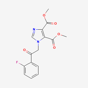 molecular formula C15H13FN2O5 B2801006 dimethyl 1-[2-(2-fluorophenyl)-2-oxoethyl]-1H-imidazole-4,5-dicarboxylate CAS No. 1986518-93-7