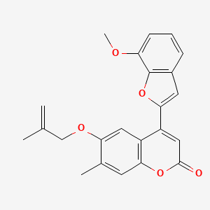 molecular formula C23H20O5 B2801007 4-(7-methoxy-1-benzofuran-2-yl)-7-methyl-6-[(2-methylprop-2-en-1-yl)oxy]-2H-chromen-2-one CAS No. 898430-21-2