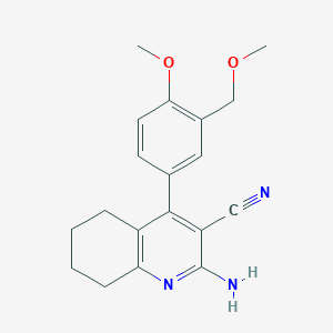 molecular formula C19H21N3O2 B280101 2-Amino-4-[4-methoxy-3-(methoxymethyl)phenyl]-5,6,7,8-tetrahydroquinoline-3-carbonitrile 