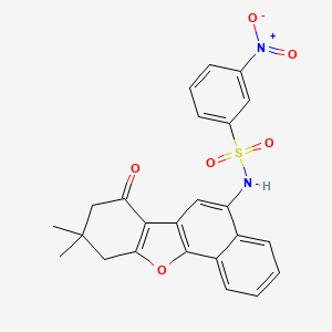 molecular formula C24H20N2O6S B2801014 N-(9,9-二甲基-7-氧代-7,8,9,10-四氢萘并[1,2-b]苯并呋喃-5-基)-3-硝基苯磺酰胺 CAS No. 305373-99-3