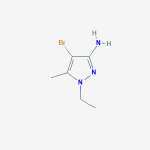 molecular formula C6H10BrN3 B2801017 4-Bromo-1-ethyl-5-methyl-1H-pyrazol-3-amine CAS No. 1006470-69-4