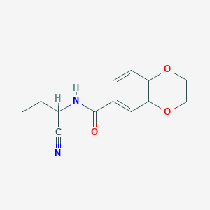 molecular formula C14H16N2O3 B2801019 N-(1-cyano-2-methylpropyl)-2,3-dihydro-1,4-benzodioxine-6-carboxamide CAS No. 1355883-49-6