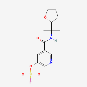 molecular formula C13H17FN2O5S B2801021 3-Fluorosulfonyloxy-5-[2-(oxolan-2-yl)propan-2-ylcarbamoyl]pyridine CAS No. 2418723-14-3