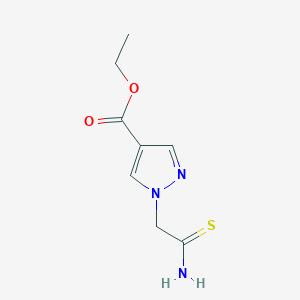 molecular formula C8H11N3O2S B2801032 ETHYL 1-(CARBAMOTHIOYLMETHYL)-1H-PYRAZOLE-4-CARBOXYLATE CAS No. 1190234-57-1