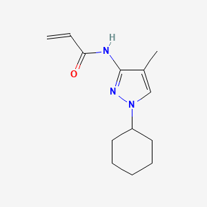 molecular formula C13H19N3O B2801034 N-(1-Cyclohexyl-4-methylpyrazol-3-yl)prop-2-enamide CAS No. 2305396-27-2