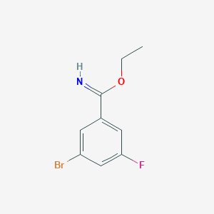 molecular formula C9H9BrFNO B2801039 Ethyl 3-bromo-5-fluorobenzenecarboximidate CAS No. 1260657-99-5