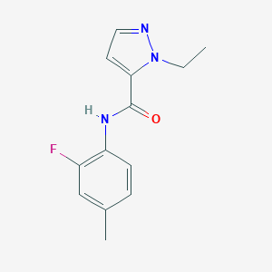 molecular formula C13H14FN3O B280104 1-ethyl-N-(2-fluoro-4-methylphenyl)-1H-pyrazole-5-carboxamide 