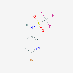 molecular formula C6H4BrF3N2O2S B2801042 N-(6-Bromopyridin-3-yl)-1,1,1-trifluoromethanesulfonamide CAS No. 1694381-89-9