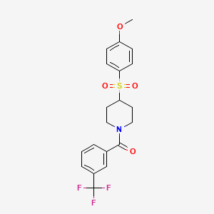 molecular formula C20H20F3NO4S B2801044 (4-((4-Methoxyphenyl)sulfonyl)piperidin-1-yl)(3-(trifluoromethyl)phenyl)methanone CAS No. 1797688-25-5
