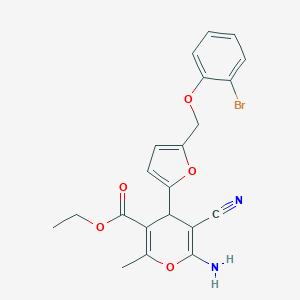 molecular formula C21H19BrN2O5 B280105 ethyl 6-amino-4-{5-[(2-bromophenoxy)methyl]-2-furyl}-5-cyano-2-methyl-4H-pyran-3-carboxylate 