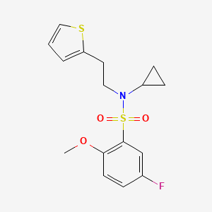 N-cyclopropyl-5-fluoro-2-methoxy-N-(2-(thiophen-2-yl)ethyl)benzenesulfonamide
