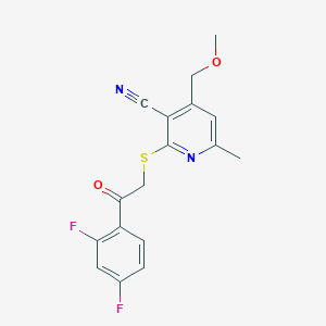 molecular formula C17H14F2N2O2S B280106 2-[2-(2,4-Difluoro-phenyl)-2-oxo-ethylsulfanyl]-4-methoxymethyl-6-methyl-nicotinonitrile 