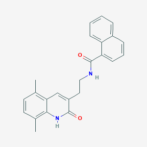 molecular formula C24H22N2O2 B2801060 N-[2-(5,8-dimethyl-2-oxo-1H-quinolin-3-yl)ethyl]naphthalene-1-carboxamide CAS No. 851406-92-3