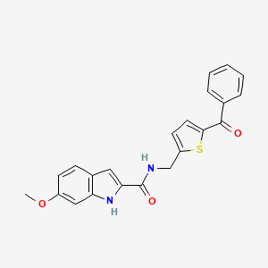 molecular formula C22H18N2O3S B2801061 N-[(5-benzoylthiophen-2-yl)methyl]-6-methoxy-1H-indole-2-carboxamide CAS No. 1796970-74-5