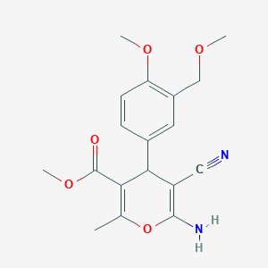methyl 6-amino-5-cyano-4-[4-methoxy-3-(methoxymethyl)phenyl]-2-methyl-4H-pyran-3-carboxylate