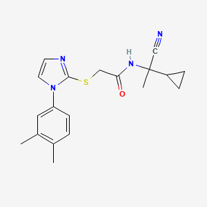 molecular formula C19H22N4OS B2801080 N-(1-cyano-1-cyclopropylethyl)-2-[1-(3,4-dimethylphenyl)imidazol-2-yl]sulfanylacetamide CAS No. 930877-68-2