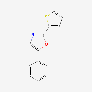 molecular formula C13H9NOS B2801081 5-Phenyl-2-(thiophen-2-YL)oxazole CAS No. 96460-67-2