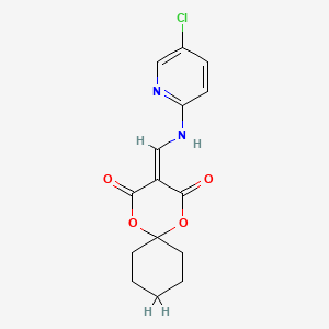 molecular formula C15H15ClN2O4 B2801086 3-(((5-Chloropyridin-2-yl)amino)methylene)-1,5-dioxaspiro[5.5]undecane-2,4-dione CAS No. 1105242-36-1