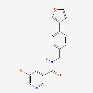molecular formula C17H13BrN2O2 B2801098 5-bromo-N-(4-(furan-3-yl)benzyl)nicotinamide CAS No. 2034379-29-6