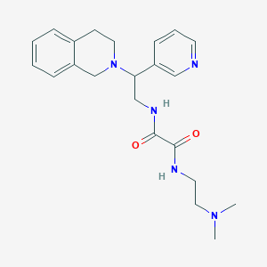 molecular formula C22H29N5O2 B2801099 N1-(2-(3,4-dihydroisoquinolin-2(1H)-yl)-2-(pyridin-3-yl)ethyl)-N2-(2-(dimethylamino)ethyl)oxalamide CAS No. 906158-93-8
