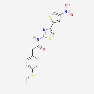 molecular formula C17H15N3O3S3 B2801100 2-(4-(乙硫基)苯基)-N-(4-(4-硝基噻吩-2-基)噻唑-2-基)乙酰胺 CAS No. 941930-38-7