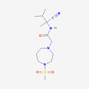 molecular formula C14H26N4O3S B2801108 N-(1-cyano-1,2-dimethylpropyl)-2-(4-methanesulfonyl-1,4-diazepan-1-yl)acetamide CAS No. 1241134-44-0