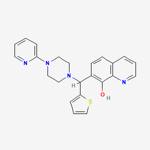 molecular formula C23H22N4OS B2801111 7-{[4-(Pyridin-2-yl)piperazin-1-yl](thiophen-2-yl)methyl}quinolin-8-ol CAS No. 371220-90-5
