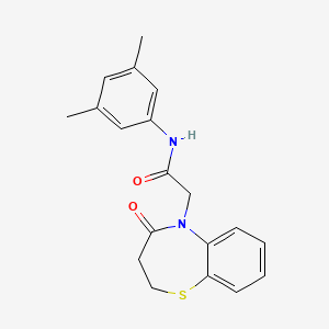 molecular formula C19H20N2O2S B2801112 N-(3,5-dimethylphenyl)-2-(4-oxo-2,3-dihydro-1,5-benzothiazepin-5-yl)acetamide CAS No. 862980-12-9