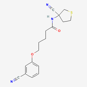 molecular formula C17H19N3O2S B2801115 5-(3-cyanophenoxy)-N-(3-cyanothiolan-3-yl)pentanamide CAS No. 1355778-12-9