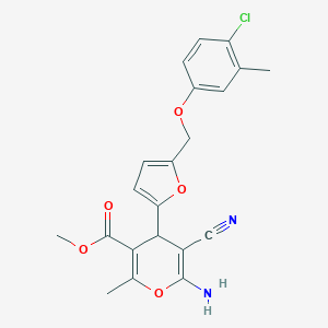 methyl 6-amino-4-{5-[(4-chloro-3-methylphenoxy)methyl]-2-furyl}-5-cyano-2-methyl-4H-pyran-3-carboxylate
