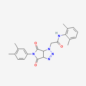 molecular formula C22H23N5O3 B2801129 N-(2,6-dimethylphenyl)-2-[5-(3,4-dimethylphenyl)-4,6-dioxo-4,5,6,6a-tetrahydropyrrolo[3,4-d][1,2,3]triazol-1(3aH)-yl]acetamide CAS No. 1007932-49-1