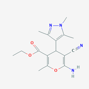 ethyl 6-amino-5-cyano-2-methyl-4-(1,3,5-trimethyl-1H-pyrazol-4-yl)-4H-pyran-3-carboxylate